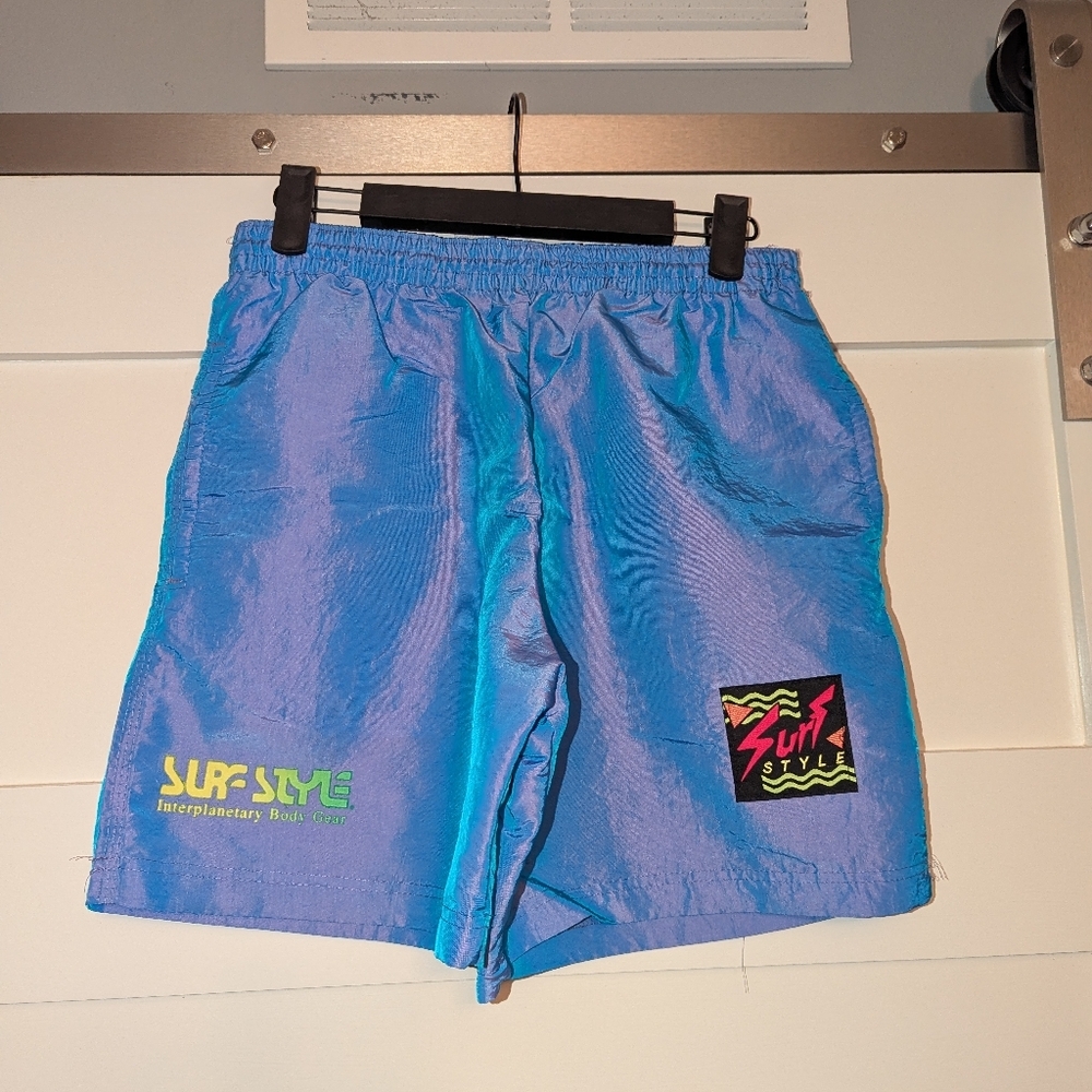 Surf Style Blue iridescent color change shorts